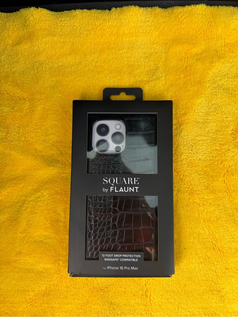 Flaunt Black Croc iPhone 16 Pro Max Case